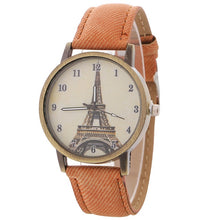 Load image into Gallery viewer, luxury designer Eiffel tower-patterned women&#39;s watch bronze vintage denim band  watches women fashion watch 2018