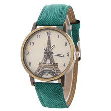 Load image into Gallery viewer, luxury designer Eiffel tower-patterned women&#39;s watch bronze vintage denim band  watches women fashion watch 2018