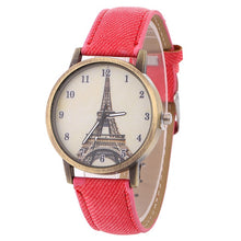 Load image into Gallery viewer, luxury designer Eiffel tower-patterned women&#39;s watch bronze vintage denim band  watches women fashion watch 2018