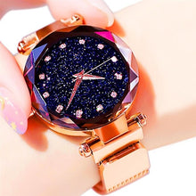 Load image into Gallery viewer, Women Watches Rose Gold Stardust Starry Sky Luxury Magnet Mesh Band Rhinestones Quartz Wristwatch Ladies Female Diamond Watch