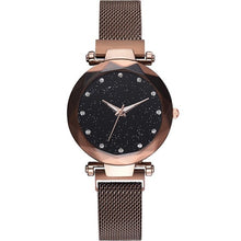 Load image into Gallery viewer, Women Watches Rose Gold Stardust Starry Sky Luxury Magnet Mesh Band Rhinestones Quartz Wristwatch Ladies Female Diamond Watch